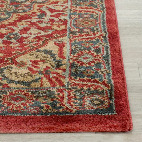 Vista 3 de SAFAVIEH Mahal Collection - Alfombra de pasillo, 2 pies 2 pulgadas x 6 pies, azul marino y rojo, diseño oriental tradicional, no desprende pelusa