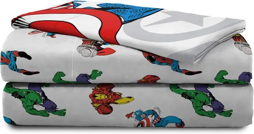 Vista 7 de Jay Franco Marvel Avengers Comic Cool - Paquete de ropa de cama individual de 8 piezas, incluye juego de cama, juego de sábanas