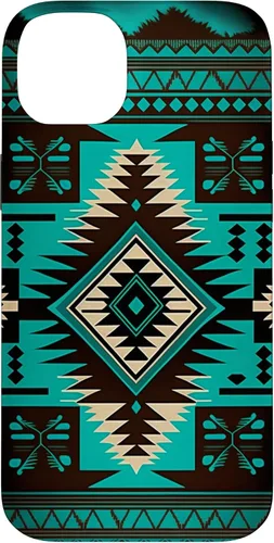 Vista 15 de South West Turquoise Native American Aztec Pattern Case for iPhone 17