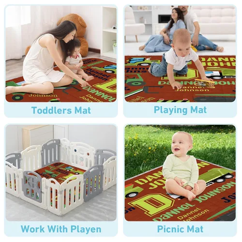 Vista 7 de Tapete de juego personalizado para bebé con nombre, tapete de juego personalizado para bebé, tapete de juego lavable para bebé, tapete de juego