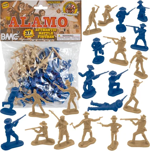 Vista 10 de BMC The Alamo Plastic Army Men - Figuras de soldado de 37 piezas de Texas vs. Mexico