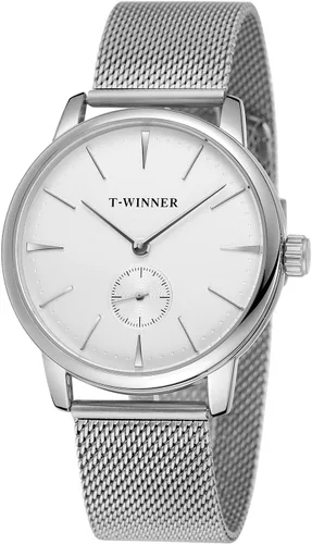 Vista 12 de FORSINING Reloj de pulsera mecánico de cuerda manual con visualización analógica estilo deportivo para hombres con correa de piel Negro Plata Beige