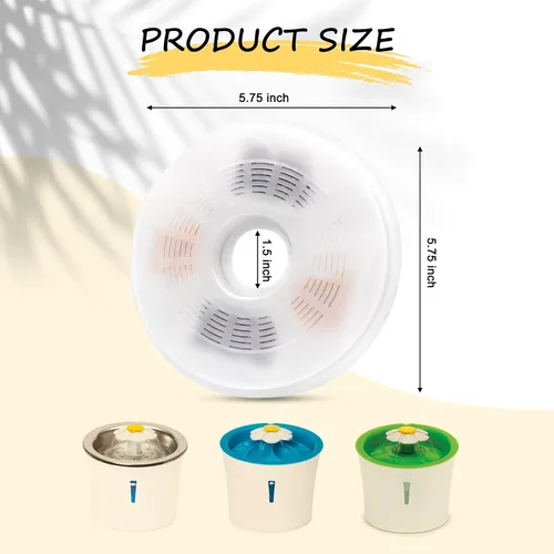 Vista 2 de Petilog - Paquete de 3/6/9 filtros de fuente de agua para gatos compatibles con fuentes Catit, repuesto de filtro de fuente de carbono y resina