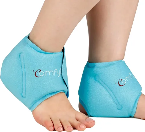 Vista 9 de Comfytemp Bolsa de hielo de tobillo para fascitis plantar, hinchazón, alivio del dolor de pies, paquetes de hielo de gel para lesiones Azul