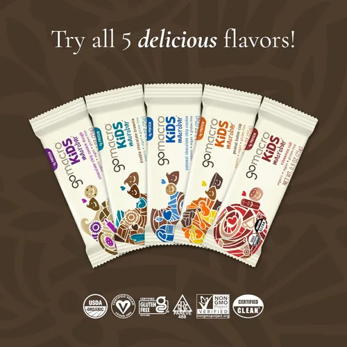 Vista 4 de GoMacro Kids MacroBar Barras orgánicas veganas – Galletas de avena con chispas de chocolate (barras de 0.90 onzas, 7 unidades)