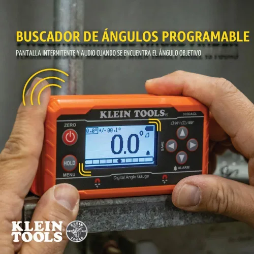 Vista 4 de Klein Tools 935DAGL Buscador de Ángulos de Nivel Digital con Ángulos Programables, Mide 0-90 y 0-180 Grados o Rangos de Ojo de Buey de Doble Eje