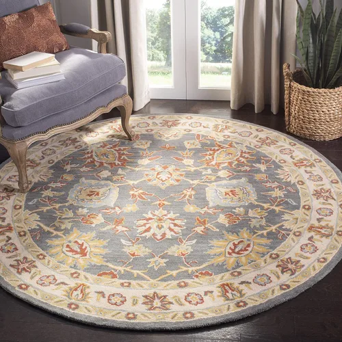 Vista 22 de SAFAVIEH Classic Collection - Alfombra decorativa de 2 x 3 pies, marfil y azul claro, hecho a mano, lana oriental tradicional, ideal para zonas