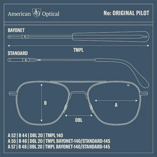 Vista 4 de Americal Optical Original Pilot Nylon Lenses Sunglasses AOLite Nylon Lenses Polarized and Non-Polarized Available