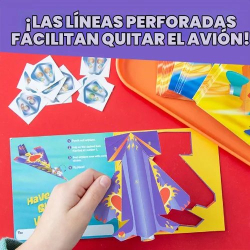 Vista 6 de Peaceable Kingdom Regalo del día de San Valentín para niños - Paper Planes