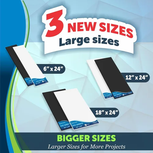 Vista 4 de Mega Format Hojas de plástico de PVC expandido – Hoja negra rígida de 5 x 7 pulgadas para manualidades, señalización y exhibiciones – Sintra Negro