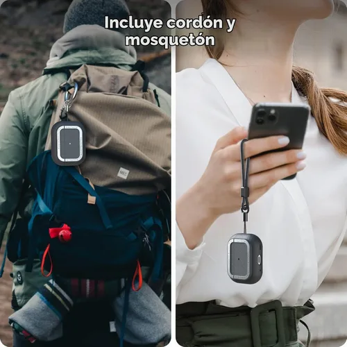 Vista 6 de TRONWIN Funda protectora de TPU Airpods Pro 2 con correa de mano y mosquetón para Airpods Pro 2 [LED frontal visible]