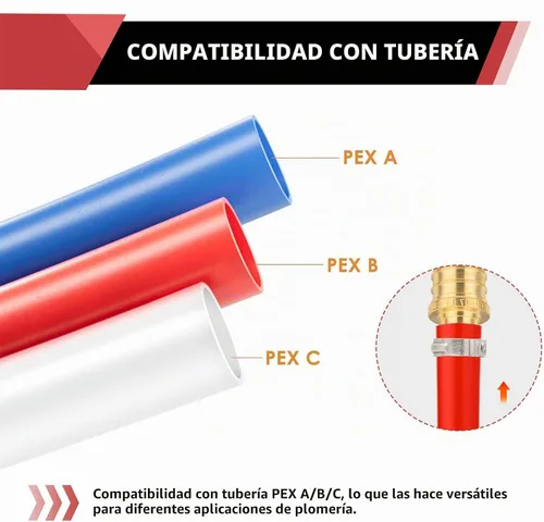Vista 3 de Paquete de 2 codos de oreja NPT hembra EFIELD Pex de 1/2 pulgada x 1/2 pulgadas, accesorio de latón para transición de Pex a roscado (PEX1807154)