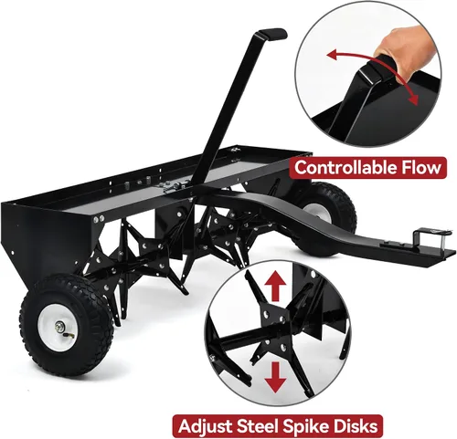 Vista 9 de YITAMOTOR Remolque de 40" aireador detrás del césped, tire detrás