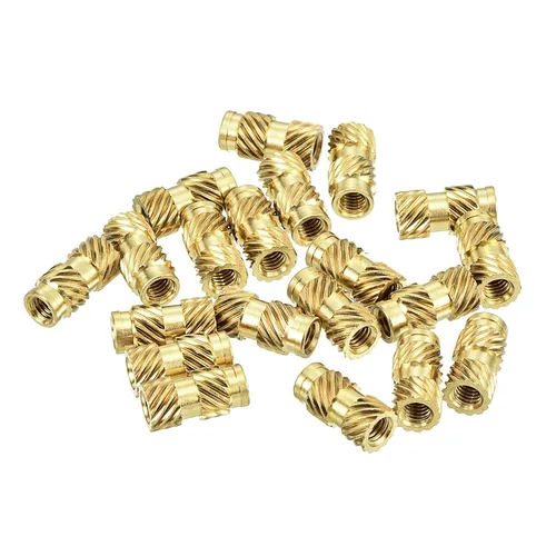 Vista 10 de uxcell Tuercas de inserción moleteadas, 80 piezas M2 x 3 mm L x 3.5 mm DI 3D Impresión de tuercas de latón Tuercas de rosca hembra Insertos de latón