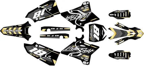 Vista 8 de Kit de gráficos para Yamaha YZ 250 (2015-2021) Serie Rebel Azul 09 mil - Kit de calcomanías gráficas personalizadas de carreras de motocross, sin