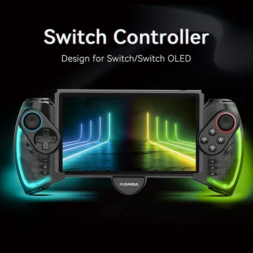 Vista 2 de Interruptor LED Joycon compatible con ajuste telescópico, interruptor mejoradointerruptor OLED Joycon controlador para modo portátil, controlador