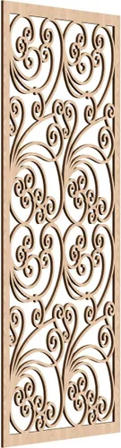 Vista 124 de 9 3/8"W x 24 3/8"H x 1/4"T Marilla Decorativos Paneles de Pared de Madera Calado, Abedul