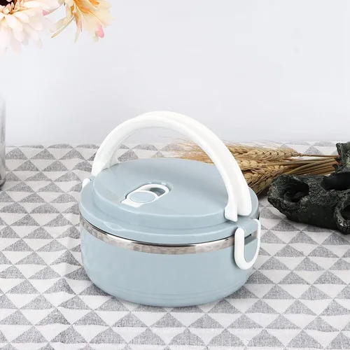 Vista 6 de KUIDAMOS Fiambrera de acero inoxidable, contenedores de acero inoxidable con una altura de capa 0.7L para acampar de oficina, fitness