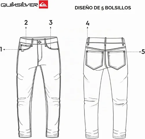 Vista 7 de Quiksilver - Jeans de mezclilla elásticos para hombre con 5 bolsillos y ajuste recto Gershwin