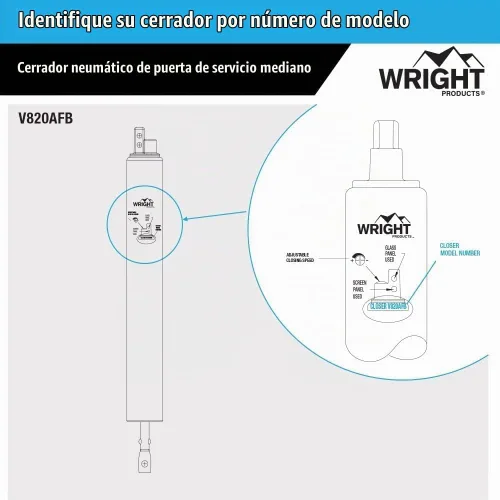 Vista 5 de Wright Products Cierre neumático para puerta de tormenta – Ajustable, cierre suave con arandela de retención abierta (Transicional, Bronce)