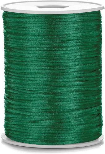 Vista 7 de Cable de nailon satinado de 0.079 in x 100 yardas, cola de ratón, nudo chino, cable Kumihimo (negro)