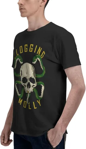 Vista 6 de Camisetas de algodón para hombre, estilo casual, para campamento, manga corta, para temporada completa