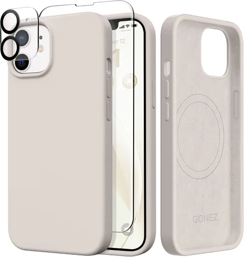 Vista 31 de GONEZ Funda magnética para iPhone 12 Case / 12 Pro Case, compatible con MagSafe, [protector de pantalla + protector de lente de cámara], funda