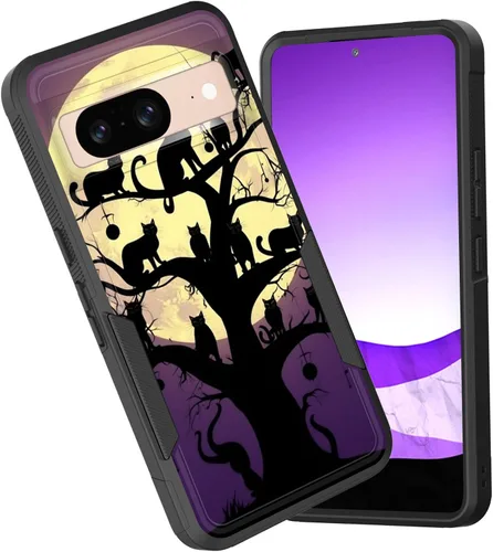 Vista 21 de Funda para Pixel 6A, funda híbrida de doble capa resistente a prueba de golpes de policarbonato duro de silicona suave TPU para Google Pixel 6A