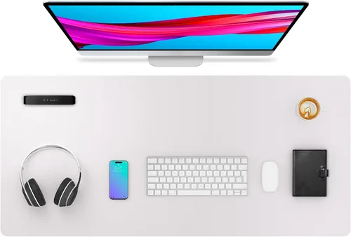 Vista 245 de Aothia - Protector de escritorio de cuero sintético grande, base antideslizante para mouse y superficie para escribir, impermeable, fácil de Agua