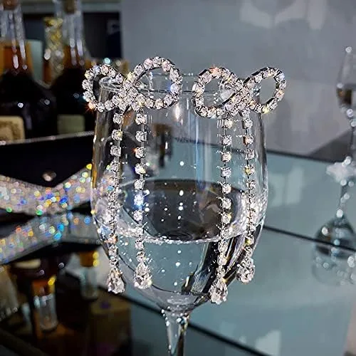 Vista 3 de Pendientes de diamantes de imitación hipoalergénicos para mujer, aretes colgantes de lazo de cristal de moda