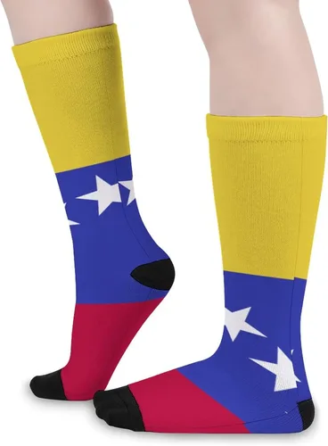 Vista 3 de Calcetines casuales con la bandera de Venezuela, divertidos calcetines con impresión 3D, coloridos y suaves, atléticos, deportivos, novedosos