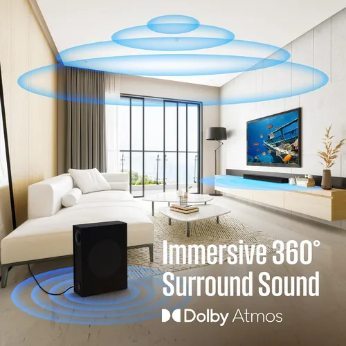 Vista 6 de Westinghouse TV 4K de 50 pulgadas y barra de sonido 5.1.2