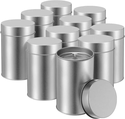 Vista 9 de Zopeal 3 Pack Tea Tin Canister with Airtight Double Lids 12 oz Can Box Canister for Loose Leaf Tea Storage Bag Container Portable Small Kitchen for