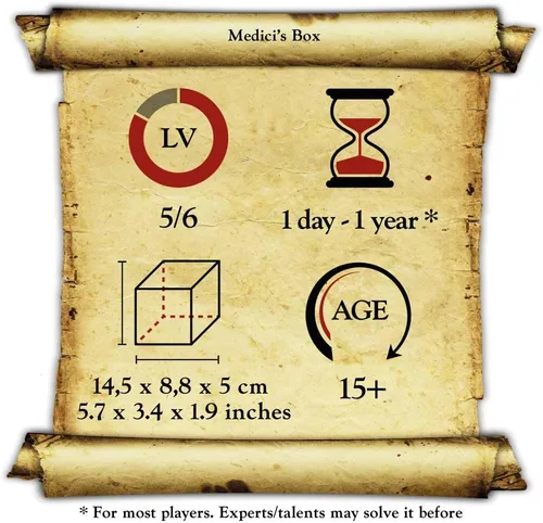 Vista 5 de Logica Jeux Art. De' Medici - Rompecabezas de madera - Cofre secreto - Dificultad increíble 5/6 - Colección Leonardo da Vinci