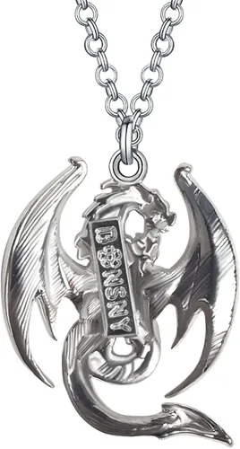 Vista 5 de BONSNY Esmalte fantasía dragón collares colgante para mujer joyería símbolo de la suerte 18" (azul), Esmalte, No es una piedra preciosa