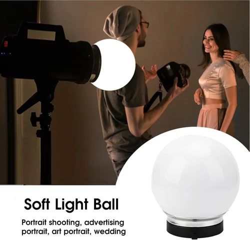 Vista 6 de Bola de luz suave, cúpula difusora profesional de fotografía, montaje compatible con aleación de 5.9 in+modificador de plástico para fotos