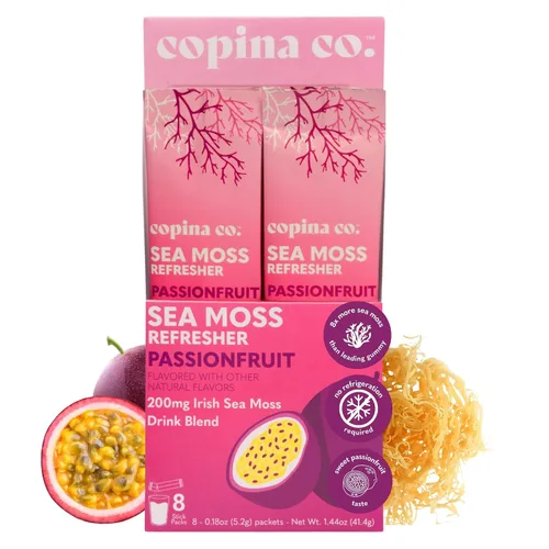 Vista 10 de Copina Co. Refrescante orgánico de musgo marino irlandés para la salud intestinal y el apoyo inmunológico 200 mg Sabor a flor de cítricos