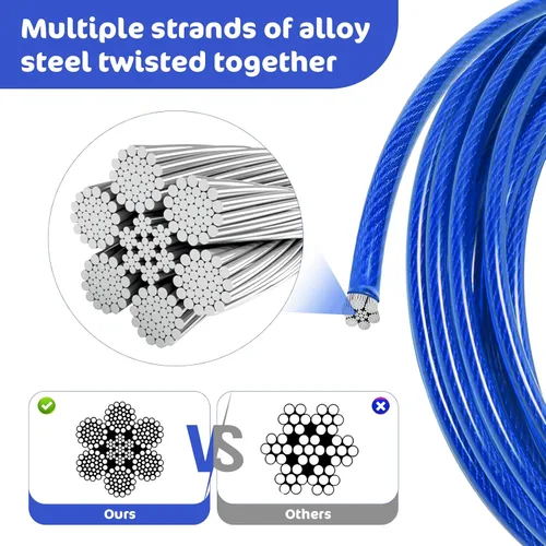 Vista 4 de Relux Cable y estaca de amarre para perros, estaca en espiral resistente de 16 pulgadas para perros pequeños a medianos (azul-16 pies, 2 unidades)