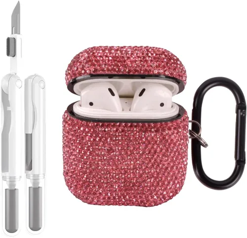 Vista 6 de Funda protectora para AirPods Pro con kit de limpieza, funda protectora de diamantes brillantes para Apple AirPod Pro de 2ª y 1ª