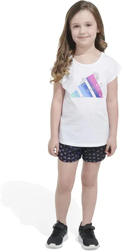 Vista 3 de adidas girls 2-piece Tee & All Over Print Woven Short Set