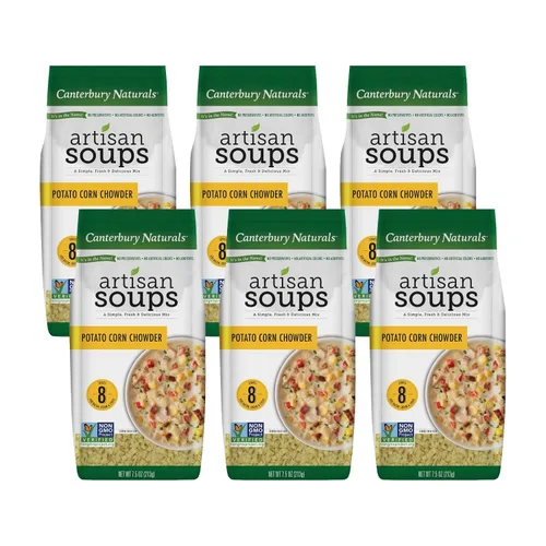 Vista 13 de Canterbury Naturals Mezcla de sopa artesanal, mezcla de sopa de fideos con pollo, sin OMG, hace 8 porciones, bolsa de 6.5 onzas (paquete de 3)