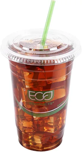 Vista 9 de Eco-Products BlueStripe - Tapas planas de plástico reciclado, caja de 1000, se adapta a vasos de plástico de 9 a 24 onzas, hechas de 30% botellas