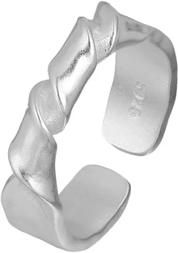 Vista 131 de Anillo de plata de ley 925, minimalista, ajustable, hecho a mano, para mujeres y niñas