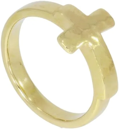 Vista 3 de Anillo de plata de ley 925 con diseño simple y cruz divina para mujer