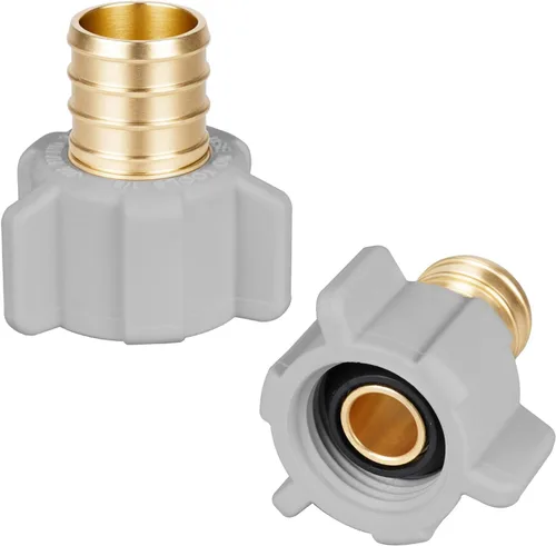 Vista 9 de (Znkiok Paquete de 2) Adaptador giratorio NPT hembra de 1/2 pulgada Pex x 1/2 pulgadas, accesorios Pex de latón, conector de grifo de línea de agua