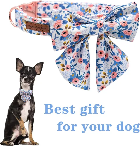 Vista 33 de Unique style paws - Collar para perros con corbatín, collar ajustable para perros y gatos, pequeño, mediano y grande
