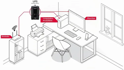 Vista 9 de UPS con visor LCD CyberPower AVRG900LCD 900 VA 750VA Negro 750VA/450W, 12 tomacorrientes, compacto, certificado UL