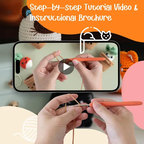 Vista 3 de TAKADODO Kit de ganchillo para principiantes - Kits de aprendizaje de ganchillo para adultos principiantes con tutoriales en video paso a paso