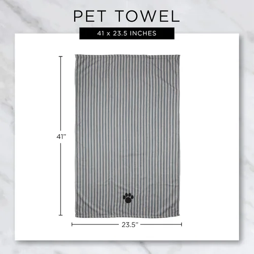 Vista 9 de Toalla para mascotas bordada DII Design, 44 x 27.5 pulgadas, azul rayado