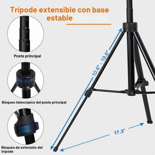 Vista 5 de Kit de vlogging para iPhone/Android, trípode de seguimiento facial